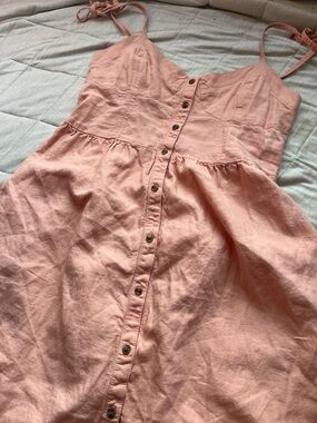 Aerie Light Pink Button-Front Sundress
